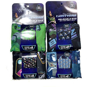 Disney Pixar BUZZ LIGHTYEAR Reusable Grocery Bags LOT of 4 Easy Fold Up